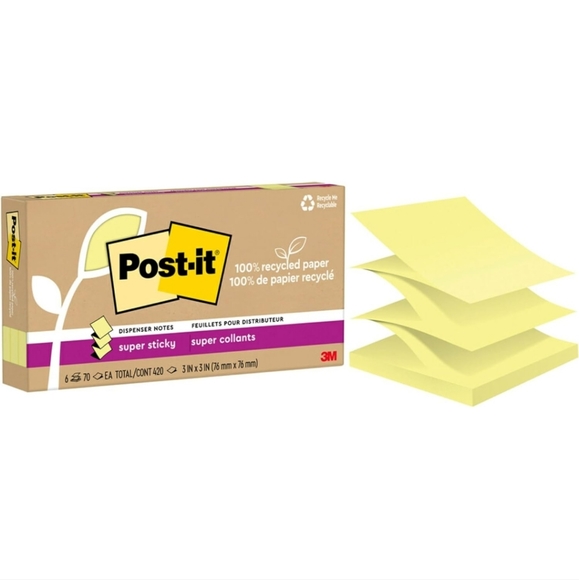 3M Post-it Notes Pop-up Notes Dispenser & Post-it 6 pack pop-up notes (yellow) - Picture 4 of 4